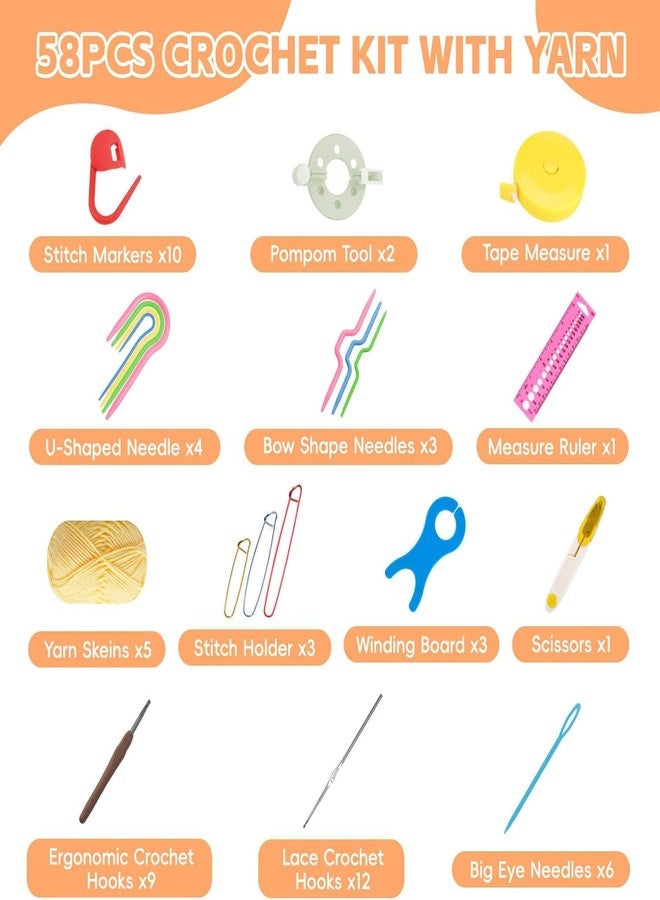 QLECT Crochet Needle Kit 107Pcs with Carry Bag DIY Crochet Kit with Tools & Accessories Comprehensive Crochet Kit for Beginners & Professionals - Image 2